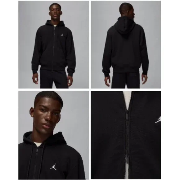 Jordan Brooklyn Men's Fleece Full Zip Hoodie Navy Blue Small